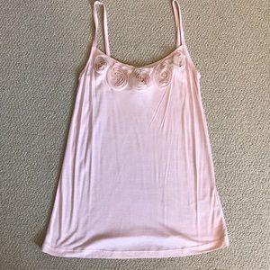 Cute pink tank with rose detailing